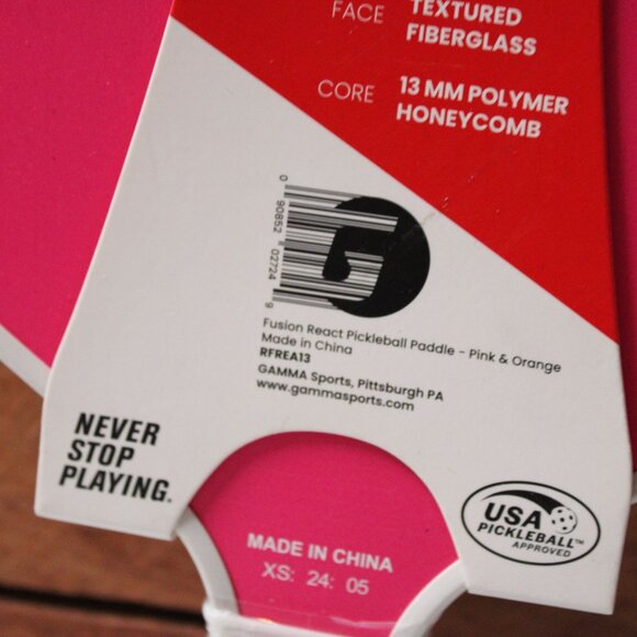 Gamma Fusion React Pickleball Paddle Lightweight Composite USA Pickleball NEW - Picture 5 of 5